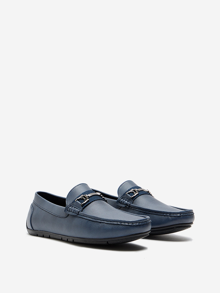 Buy SOLEPLAY Navy Metal Detailed Loafers from Westside