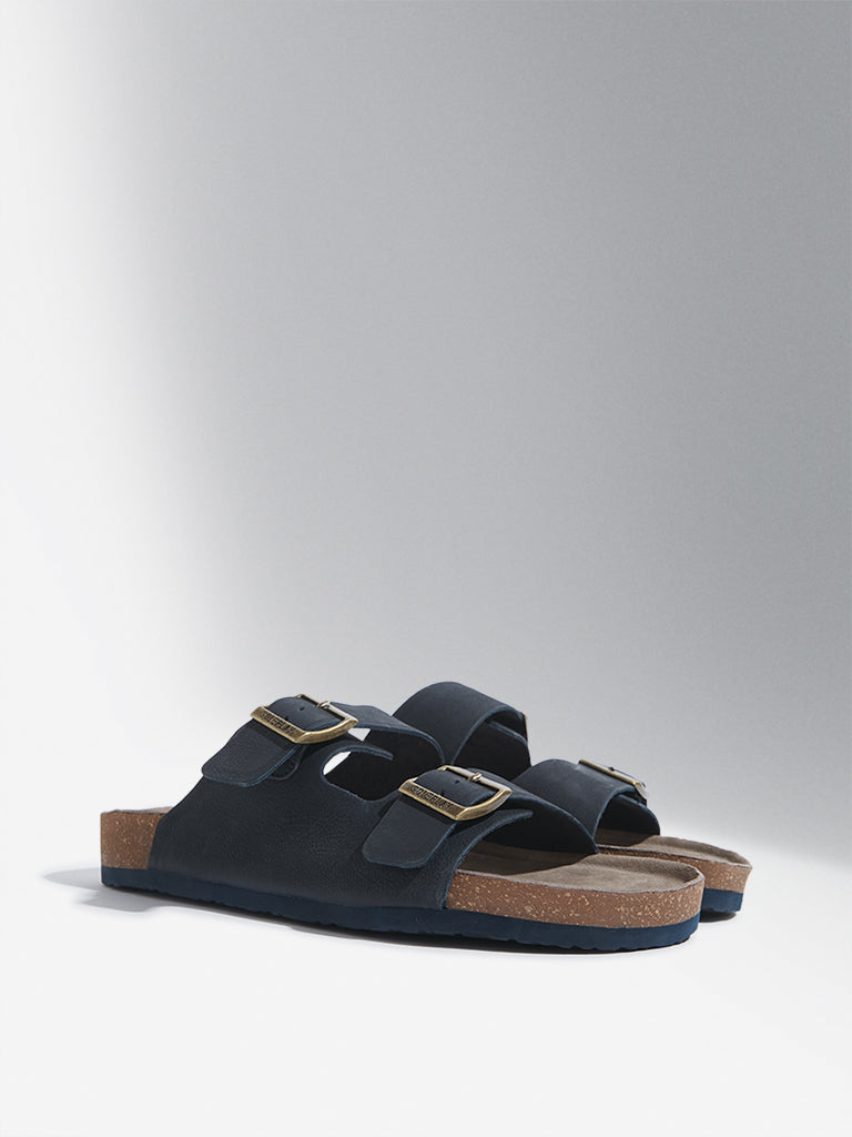 Buy SOLEPLAY Navy Dual Strap Slip On Sandals from Westside