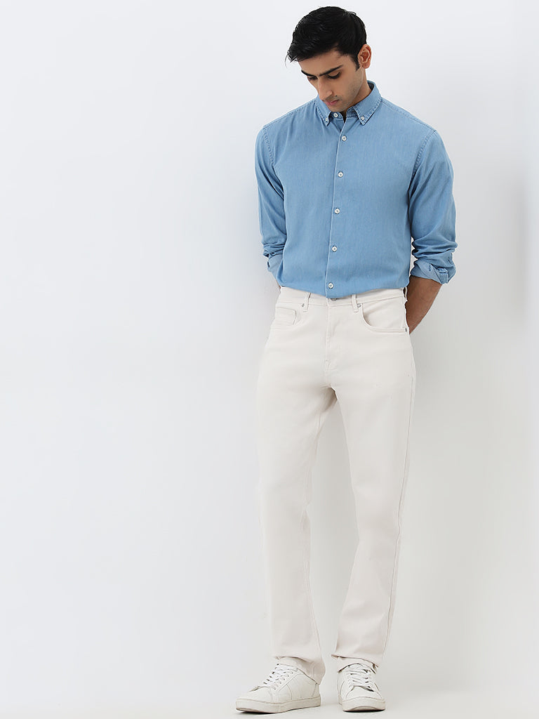 Ascot White Relaxed - Fit Mid - Rise Jeans