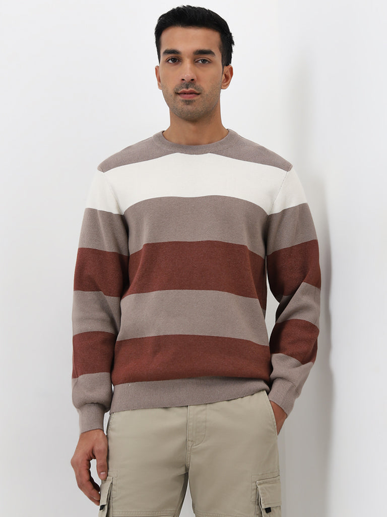 Rust striped sweater store