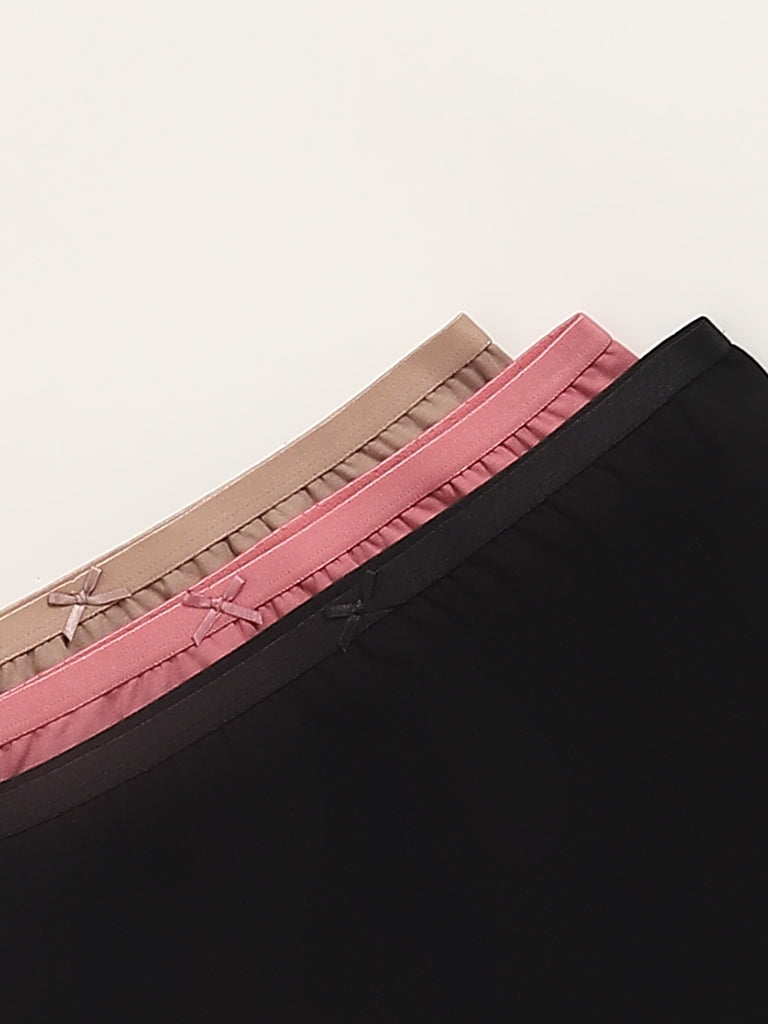 Wunderlove Light Taupe Full Cotton-Blend Briefs - Pack of 3