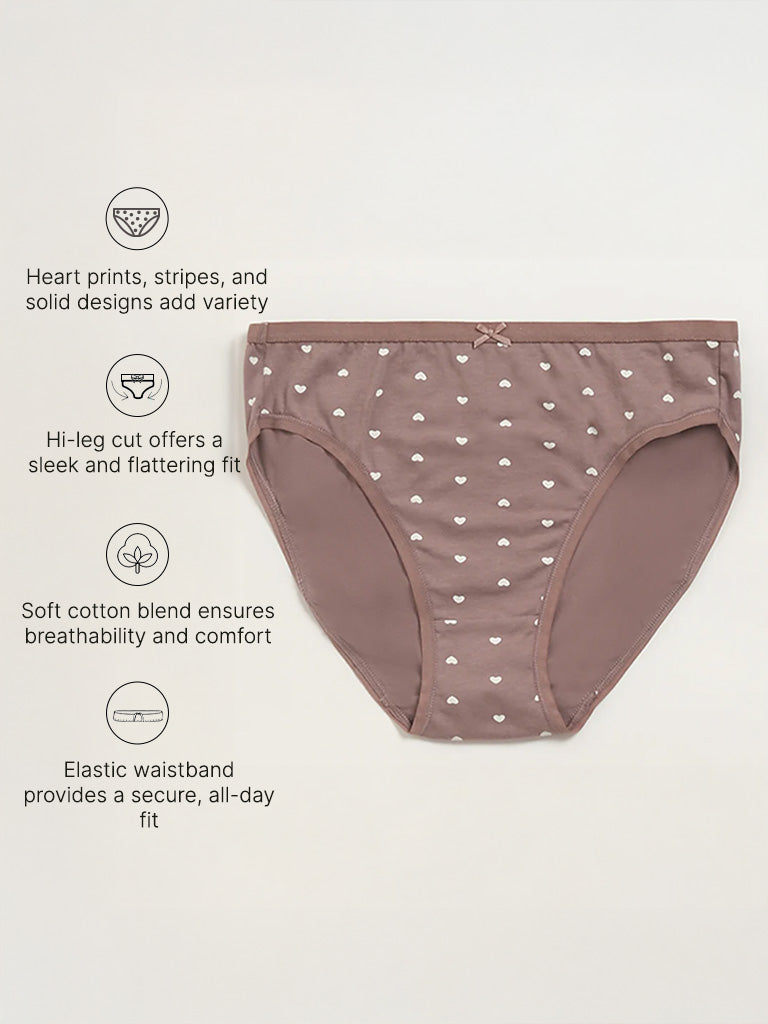 Wunderlove Light Taupe Cotton-Blend Briefs - Pack of 3