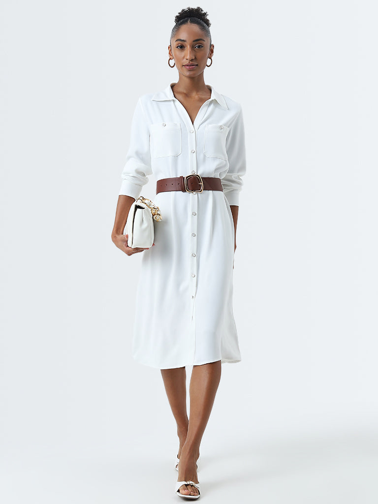 White Dress With Brown Belt Buy Wardrobe Ivory Shirt Dress With Belt From Westside White Dress With Brown Belt Buy Wardrobe Ivory Shirt Dress With Belt From Westside