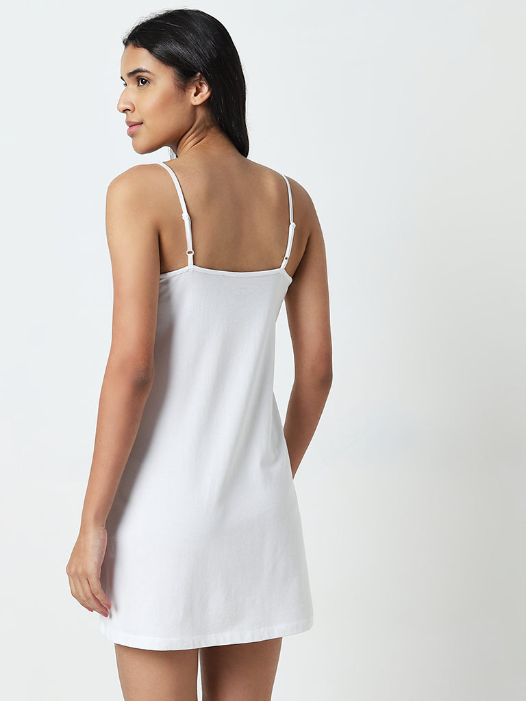 Wunderlove White Cotton-Blend Slip
