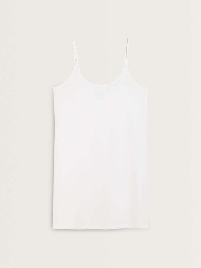 Wunderlove White Cotton-Blend Slip