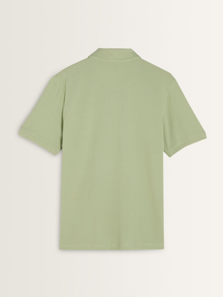 WES Casuals Sage Relaxed-Fit Cotton-Blend Polo T-Shirt