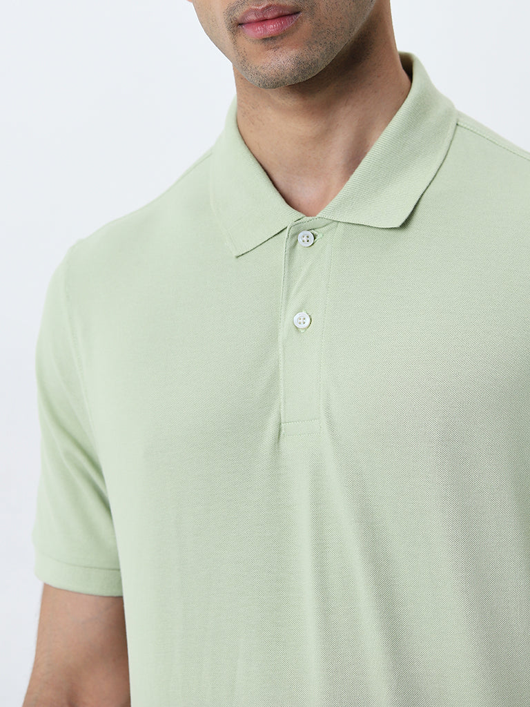 WES Casuals Sage Relaxed-Fit Cotton-Blend Polo T-Shirt