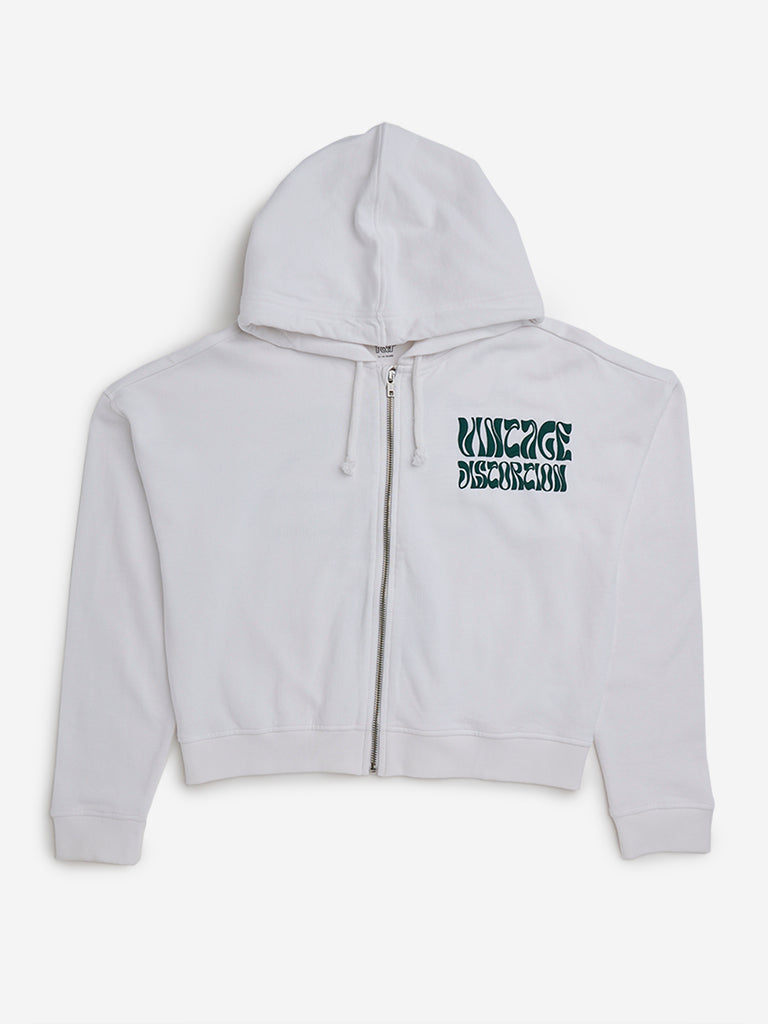 Kids white cotton hoodie online