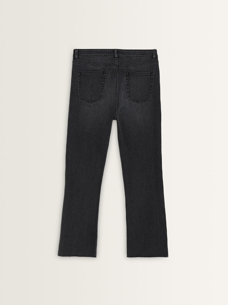 LOV Grey Straight-Fit High-Rise Jeans
