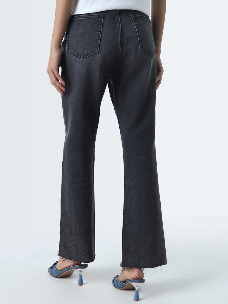 LOV Grey Straight-Fit High-Rise Jeans