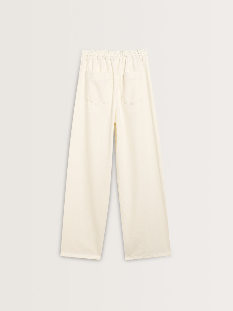 LOV Off-White Relaxed-Fit High-Rise Jeans