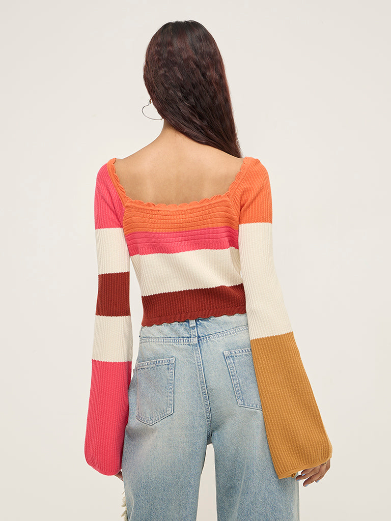 Nuon Multicolour Knitted Cotton Top