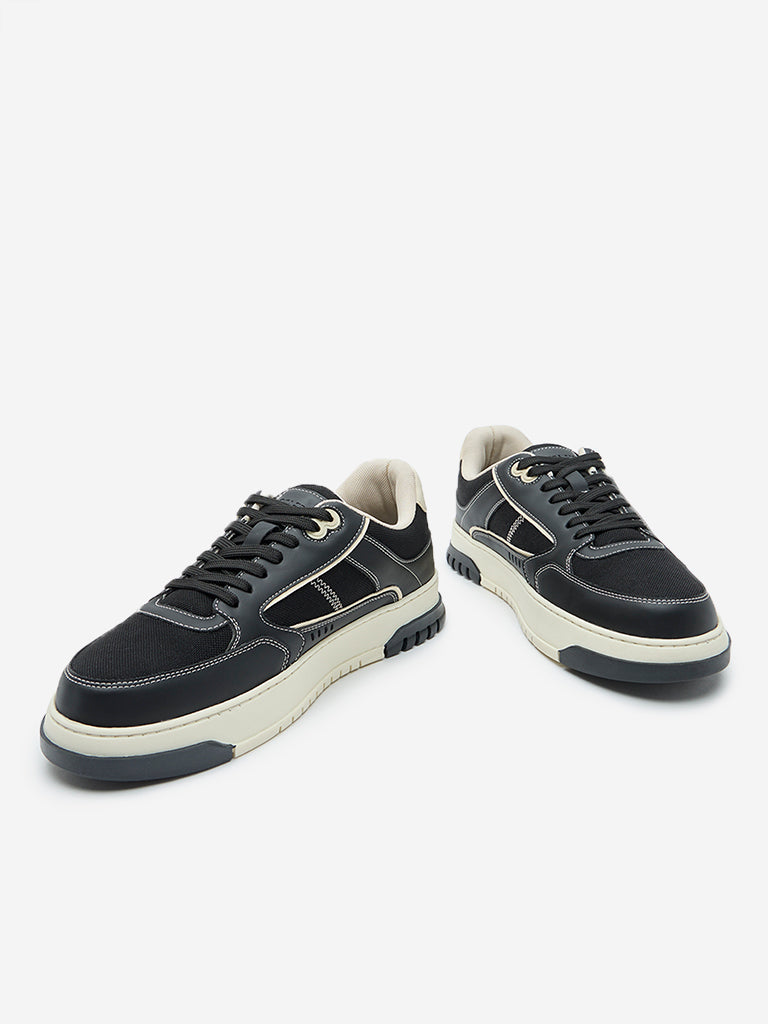 Westside SOLEPLAY Men's Black Lace-Up Sneakers Zoomed View