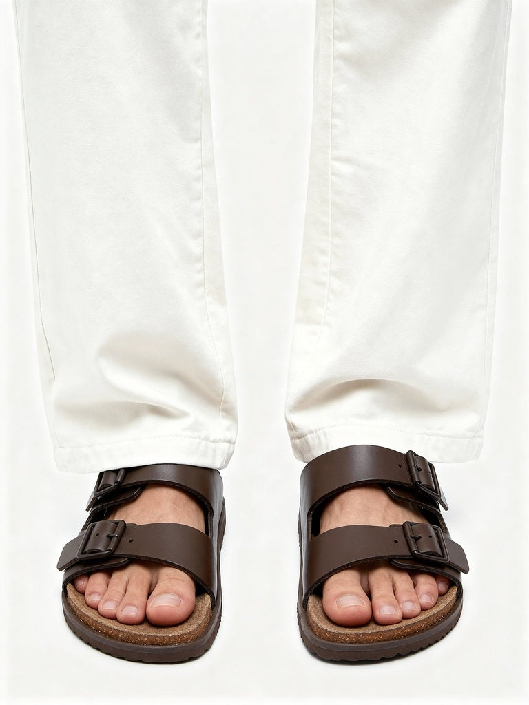 SOLEPLAY Dark Brown Slip-On Comfort Sandals