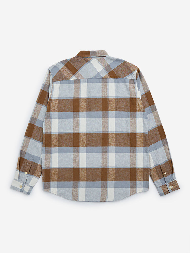 Y&F Kids Multicolour Checks Printed Cotton Shirt