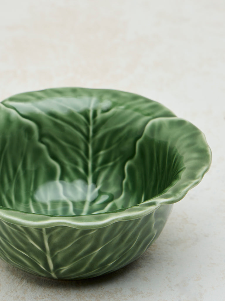 Westside Home Green Leaf Design Bowl - Small