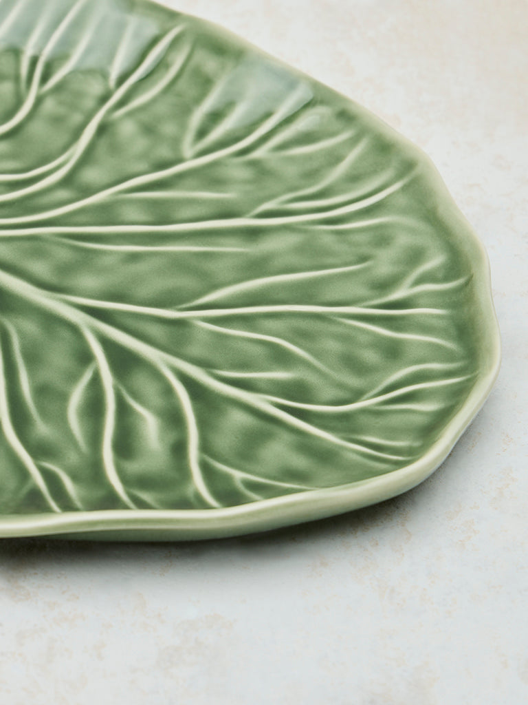 Westside Home Green Leaf Design Serving Platter