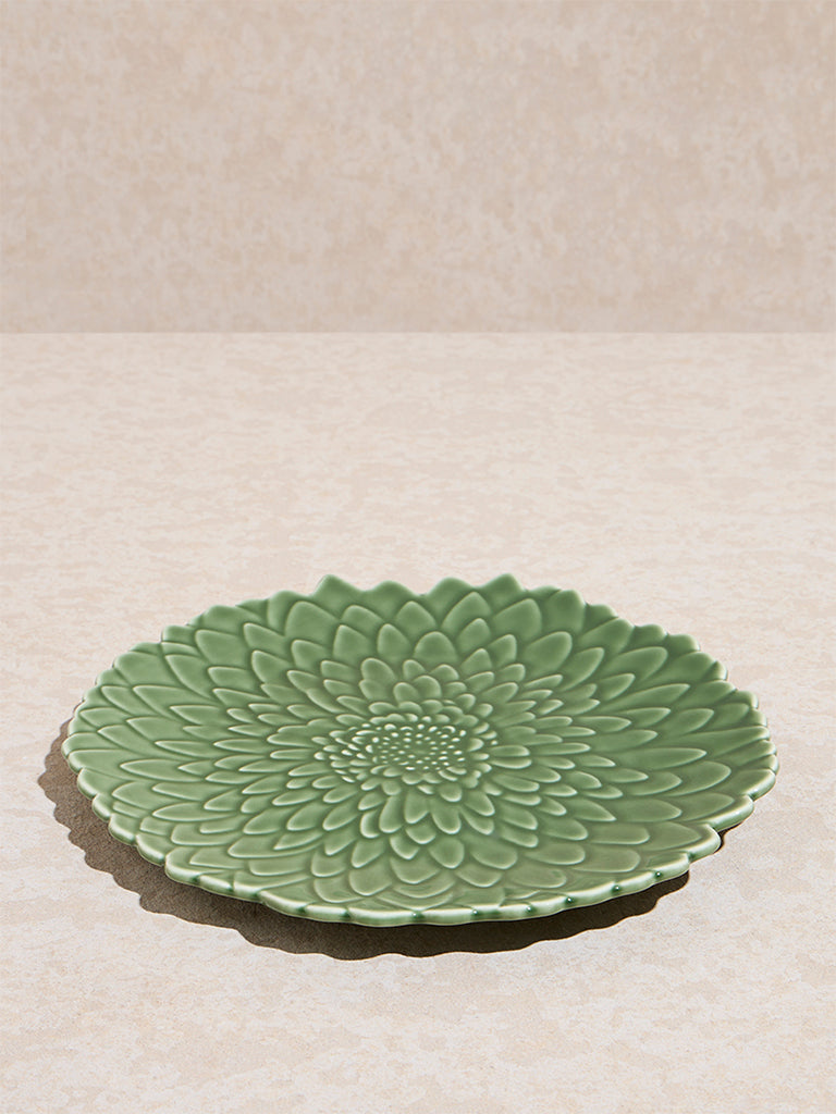 Westside Home Green Tropical Dinner Plate