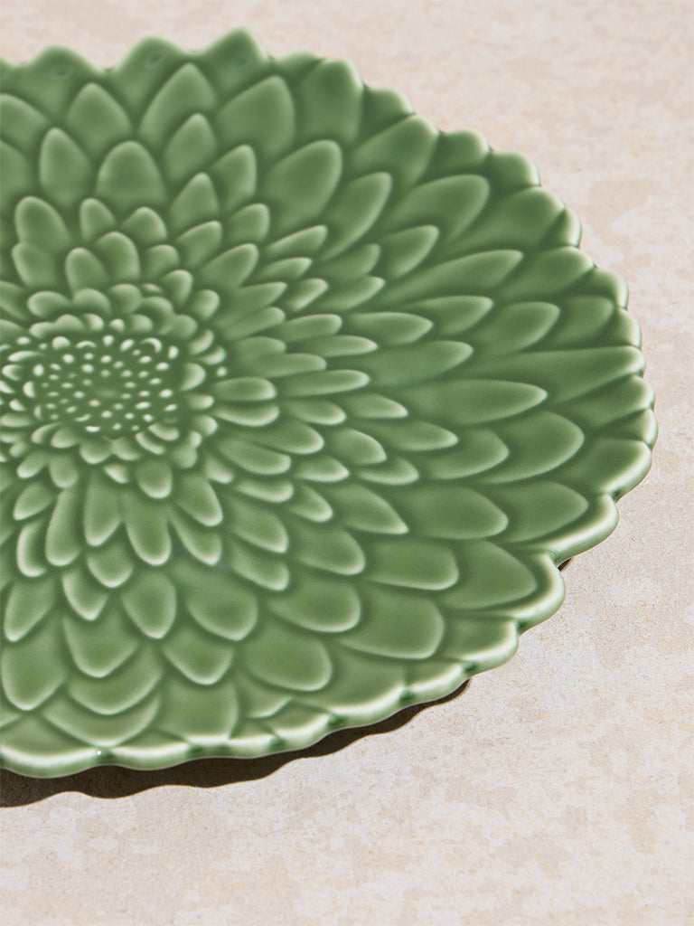 Westside Home Green Tropical Dinner Plate