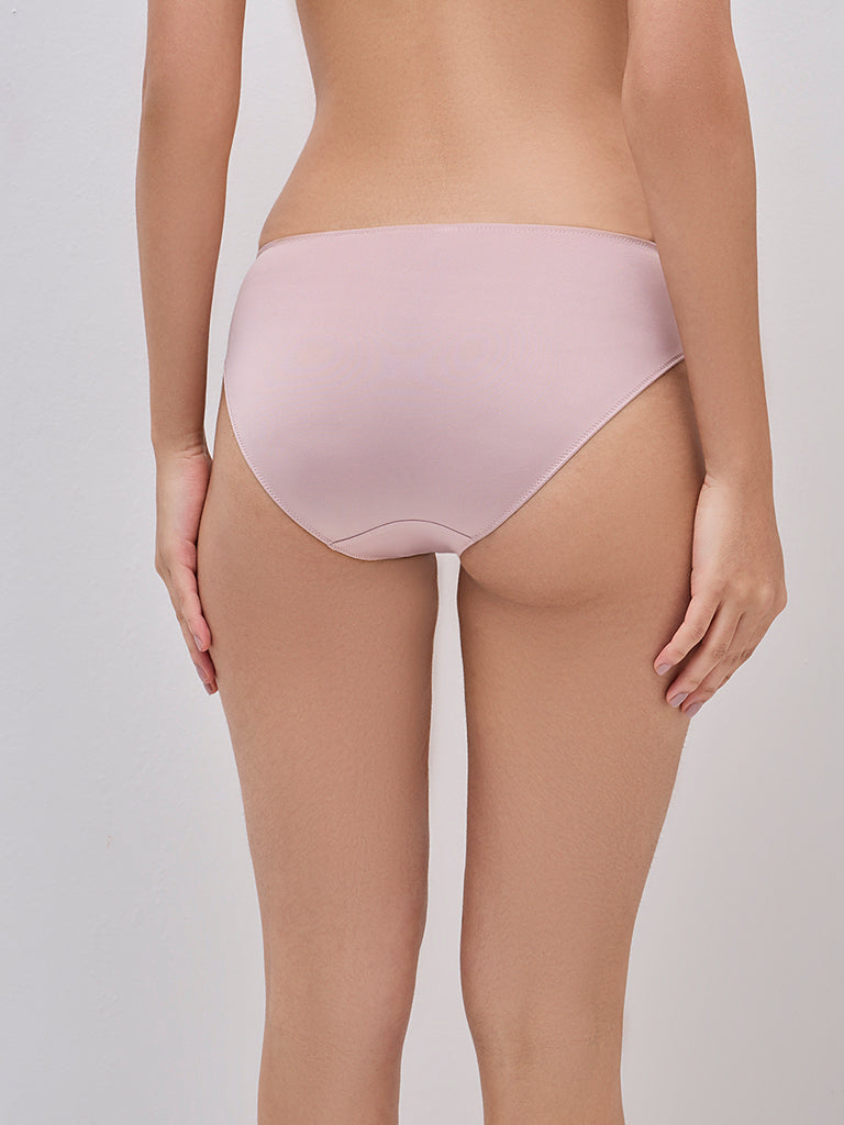 Wunderlove Light Mauve Floral Lace Design Briefs