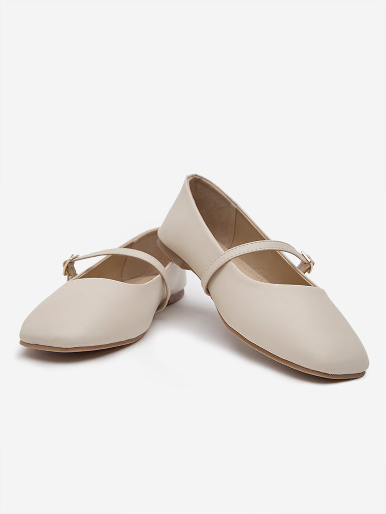 Westside LUNA BLU Women's Ivory Mary Jane Shoes for Casual Wear Zoomed View