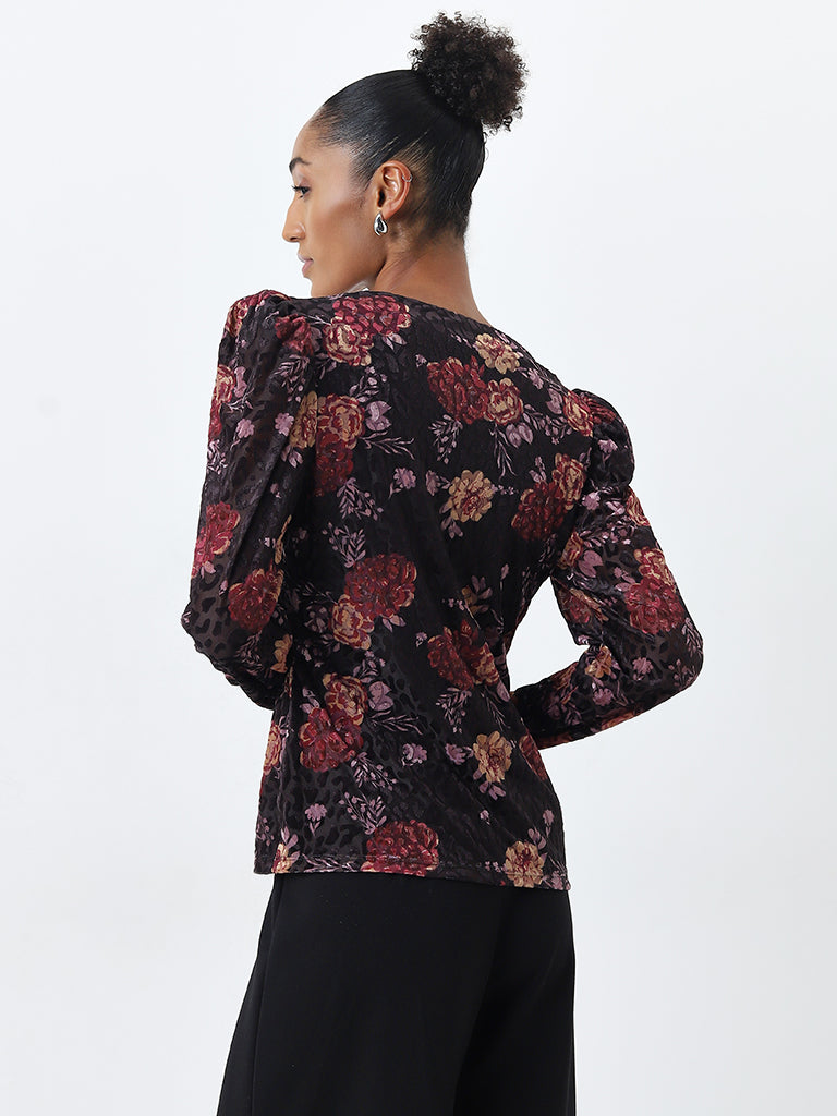 Wardrobe Black Floral Design Top