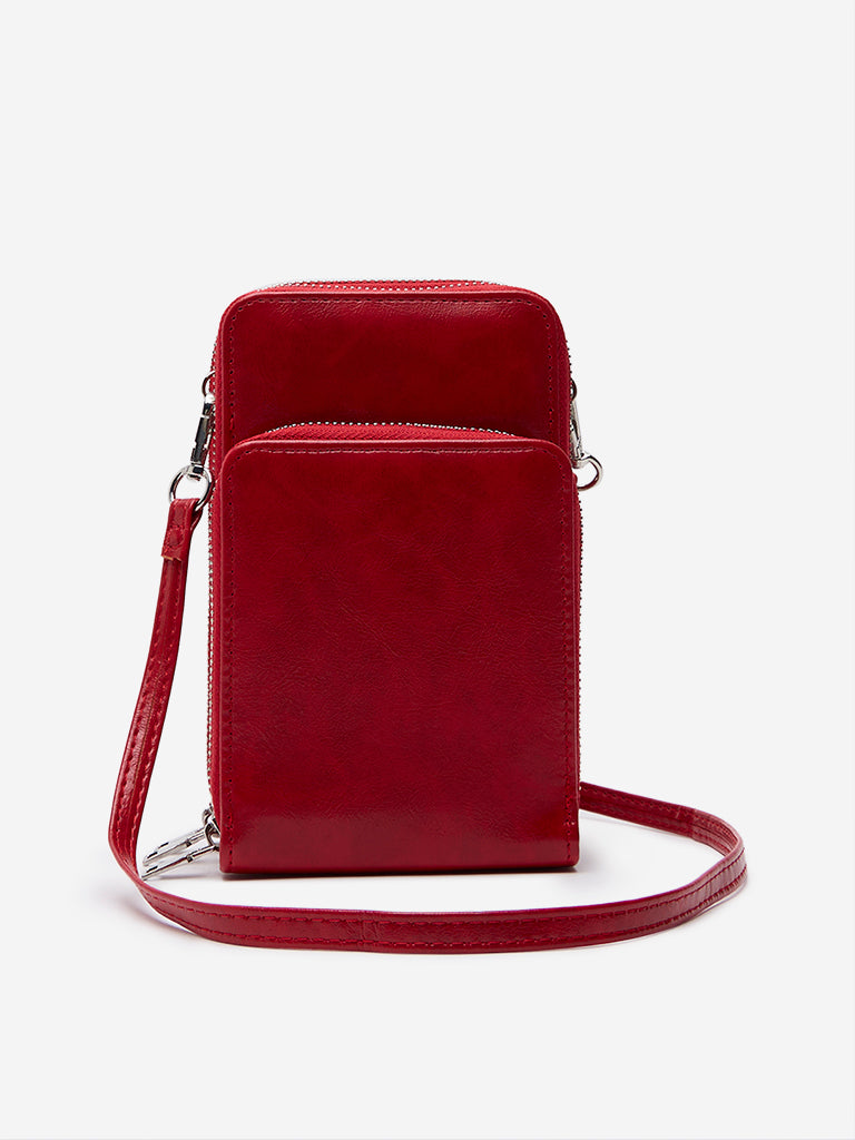 Women Accessories Red Wallet-Style Sling Bag - Main Image