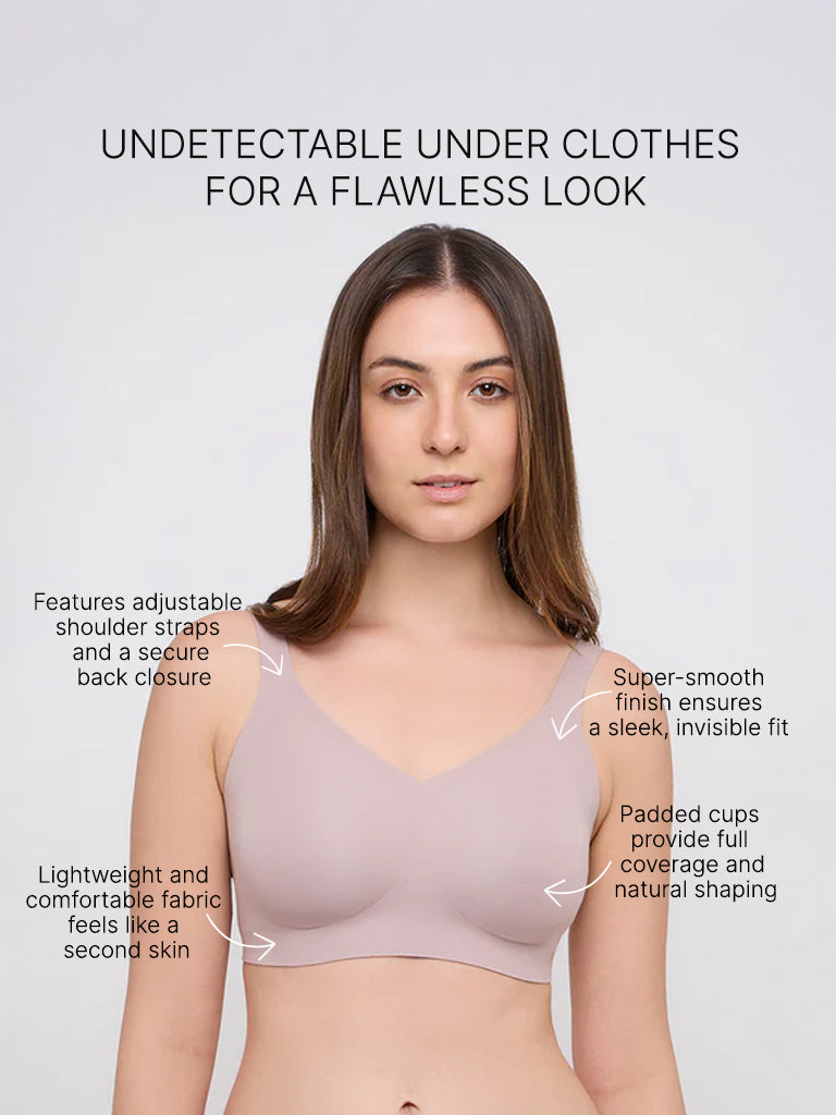 Wunderlove Light Taupe Invisible Cotton-Blend Bra