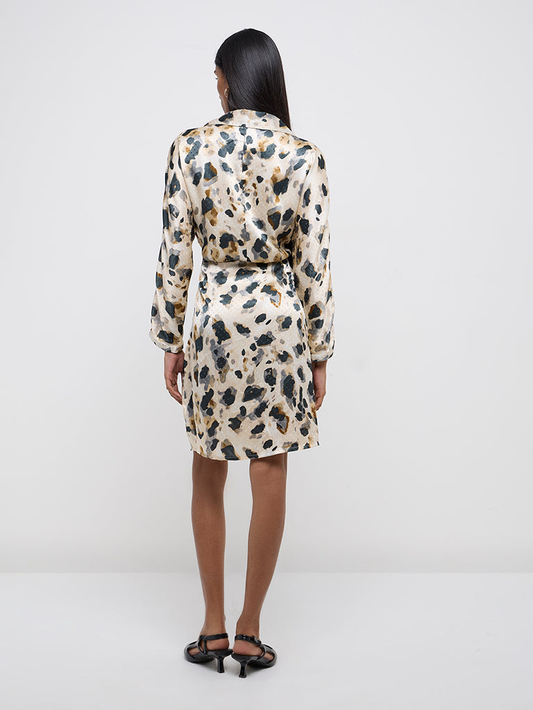 Wardrobe Off-White Animal Print Shirt Dress