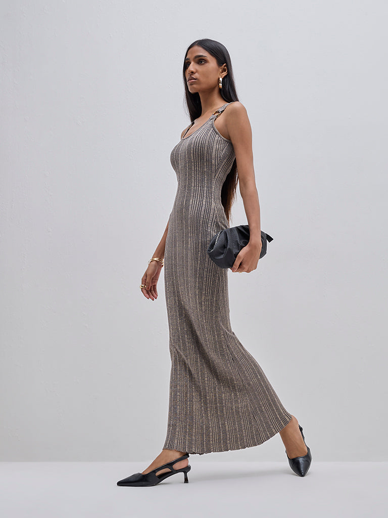 Wardrobe Grey Shimmery Bodycon Dress - Main Image