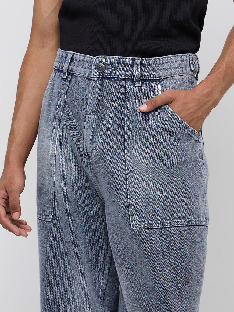 Nuon Blue Washed Relaxed - Fit Mid - Rise Jeans