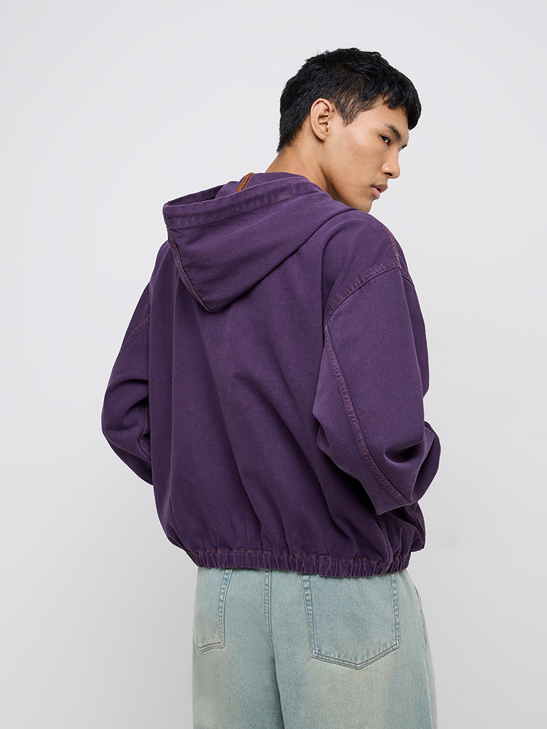 Nuon Purple Relaxed-Fit Denim Jacket