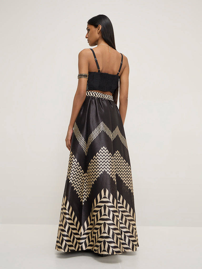 Vark Black Embellished Top