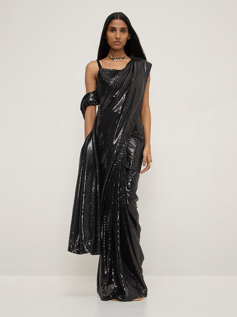 Vark Black Embellished Blouse