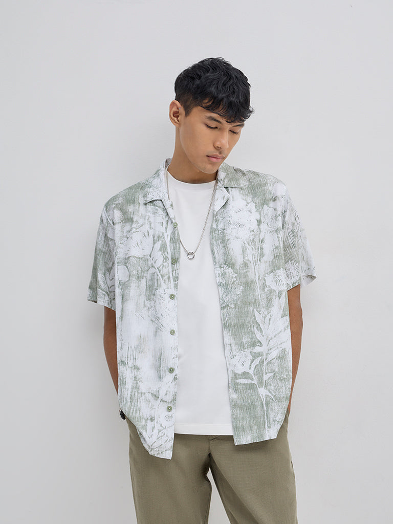 ETA Sage Botanical Design Relaxed-Fit Shirt