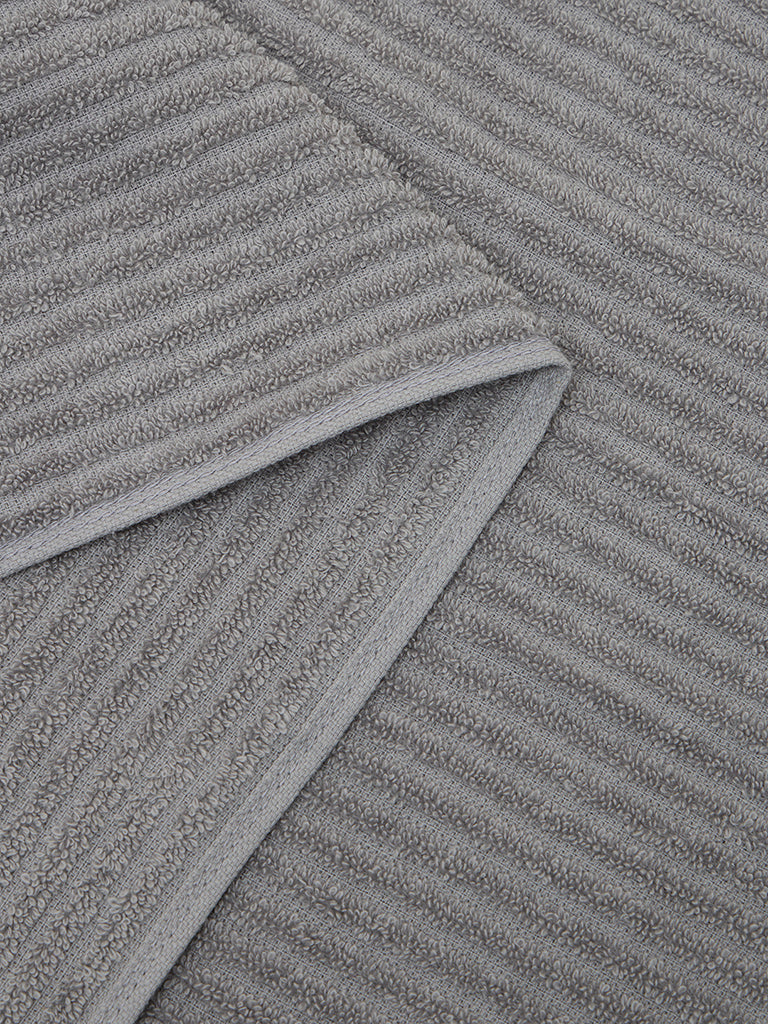 Westside Home Grey Self-Striped Bath Towel