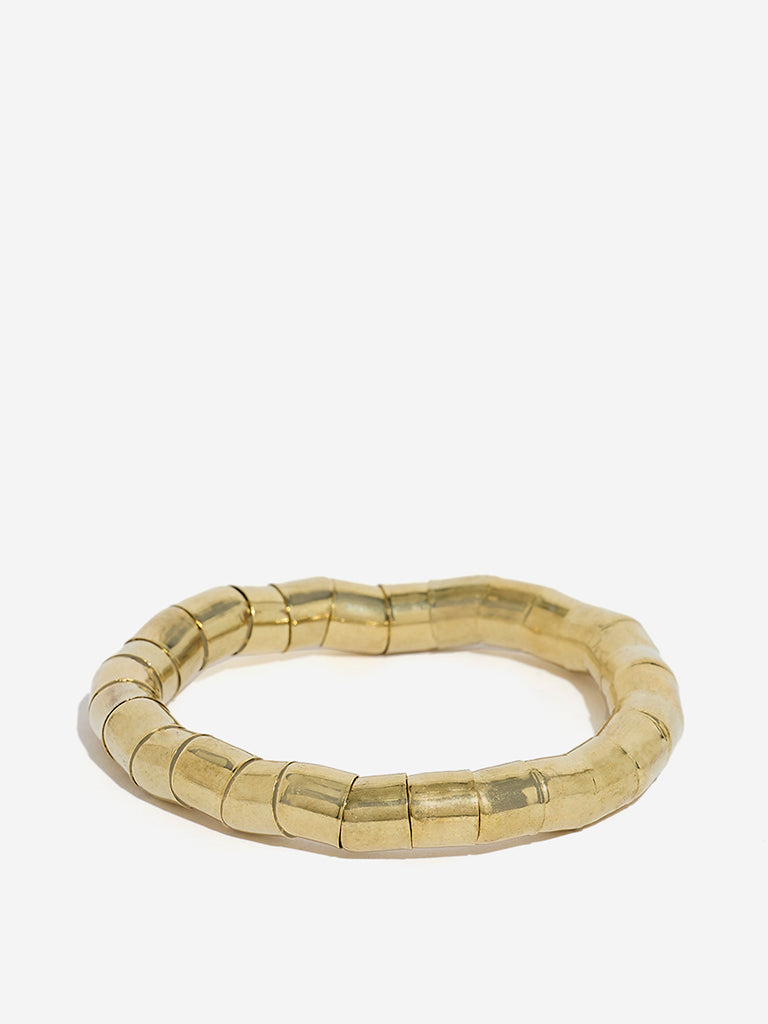 Westside Accessories Gold Cap Elasticated Two Layer Bracelet