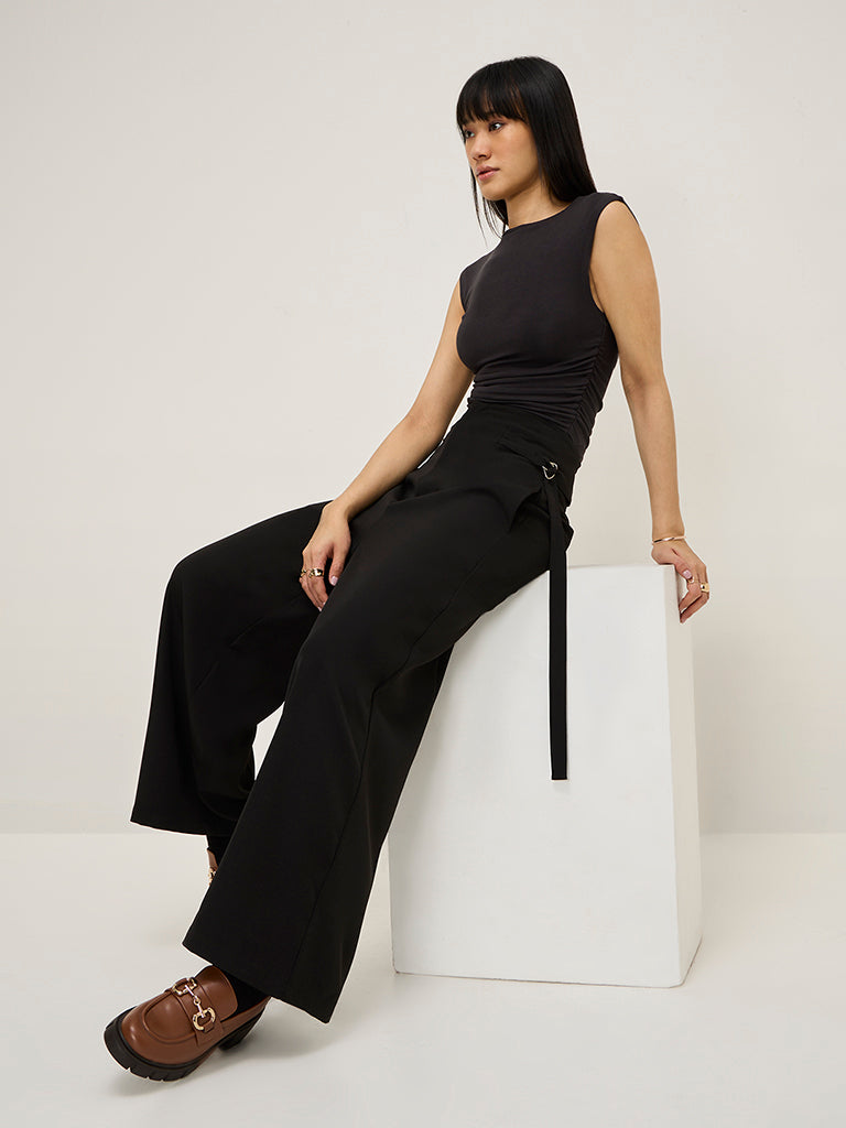 Nuon Charcoal Ruched Design Top