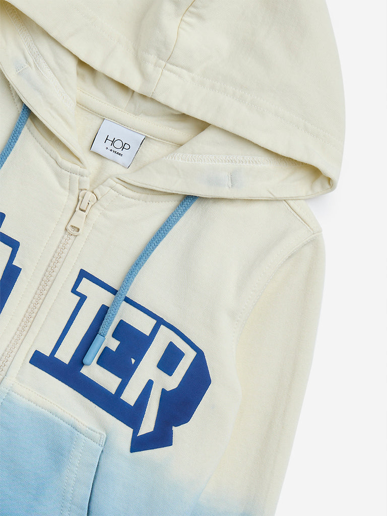 Westside HOP Kids Blue Ombre Finish Cotton Sweatshirt for Winter Wear Zoomed View