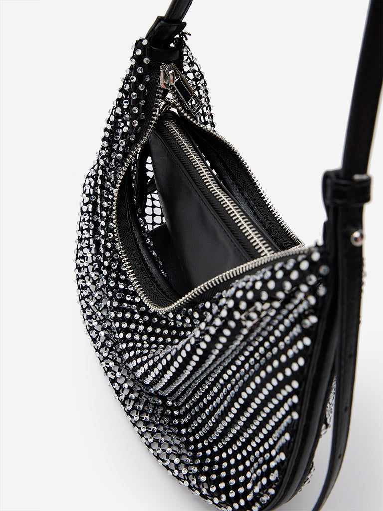 Westside Black Embellished Shoulder Bag