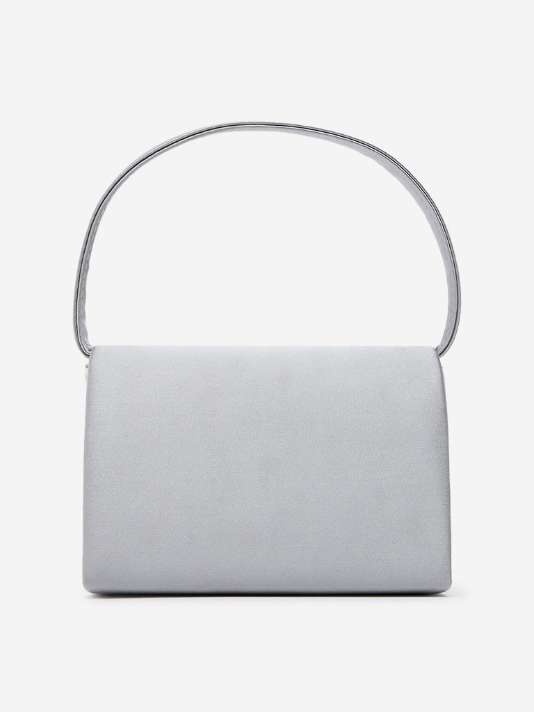 Westside Silver Metal Accent Design Hand Bag