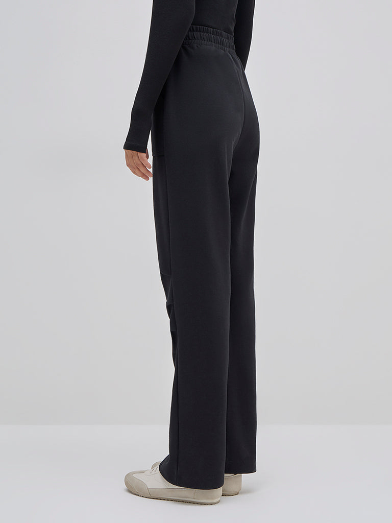 Studiofit Black High-Rise Track Pants