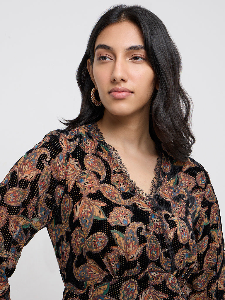 LOV Multicolour Paisley Print A-Line Dress