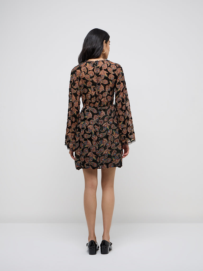 LOV Multicolour Paisley Print A-Line Dress