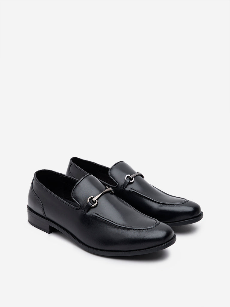Westside SOLEPLAY Men's Black Slip-On Formal Shoes for Work Wear Front View