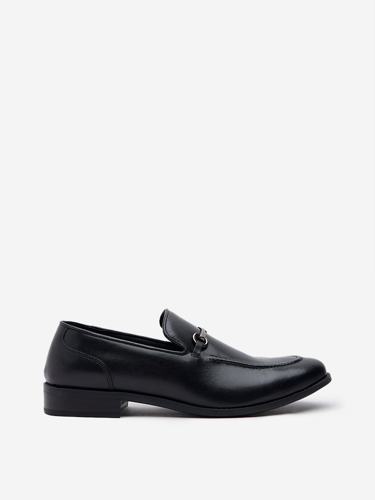 Westside SOLEPLAY Men's Black Slip-On Formal Shoes for Work Wear Side View