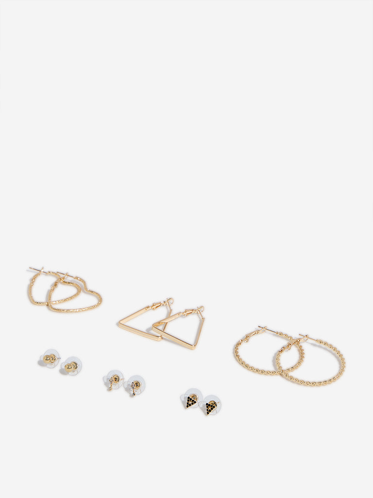 Westside Accessories Gold Studs and Hoops - Pack of 6