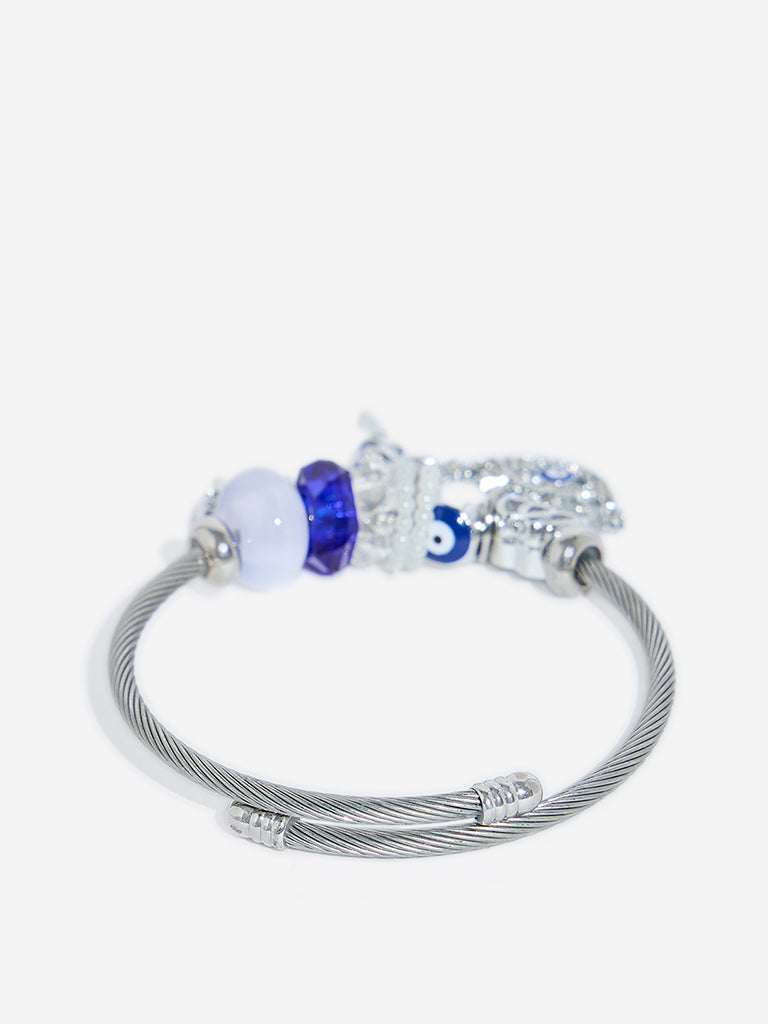 Westside Accessories Silver Evil Eye Charm Bracelet