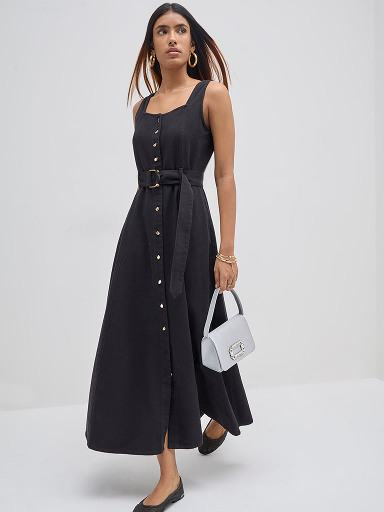 westside denim dress Buy LOV Blue Floral Embroidered A-Line Denim Dress from Westside