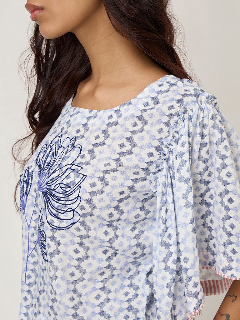 Bombay Paisley White Printed Top